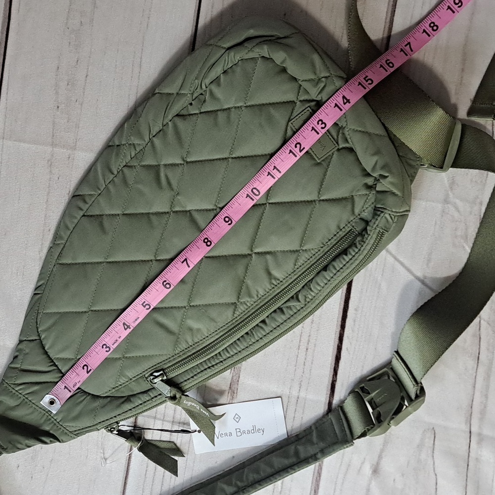 Vera Bradley Quilted Sling Bag in Olive Green - Picture 3 of 11